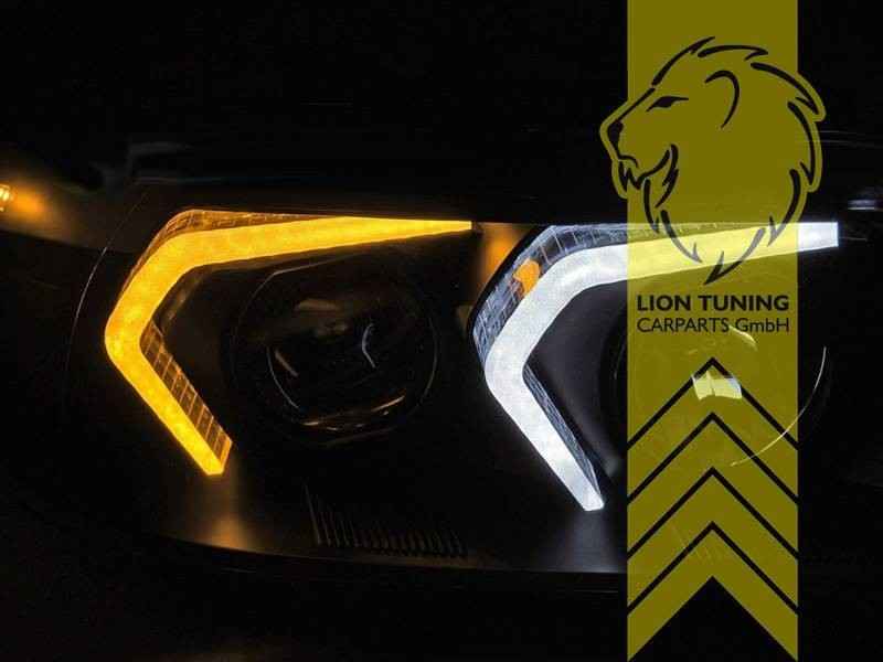 LT Pair LED DRL Lightbar Headlights BMW E90 Sedan E91 Touring 05-08 Black LHD