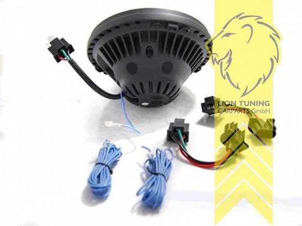 LTG Pair LED DRL Halo Ring Lightbar Headlights Jeep Wrangler TJ LJ JK 96-18 LHD