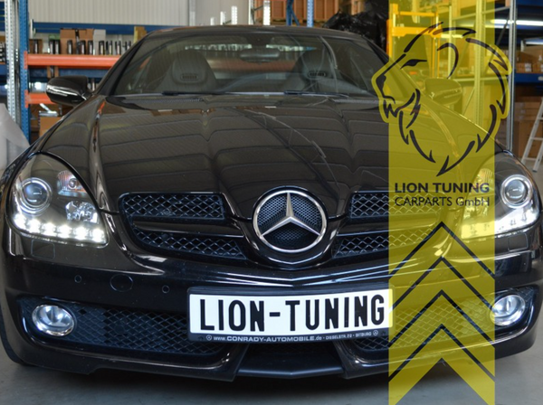 LT Pair LED DRL Halo Ring Eye XENON Headlights Mercedes Benz SLK R171 black LHD