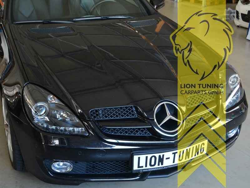 LTG Pair LED DRL Lightbar XENON Headlights Mercedes SLK R171 04-11 black LHD
