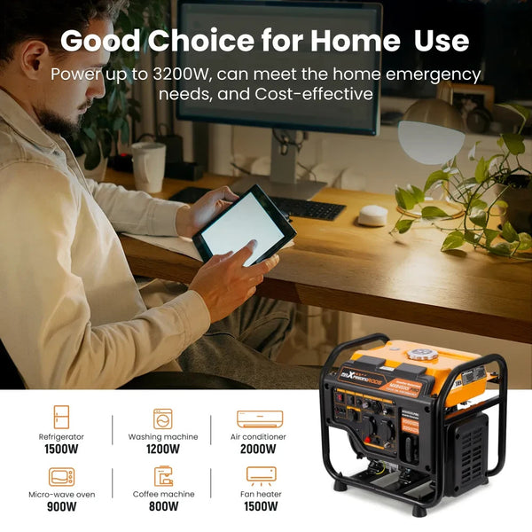 MXPR Portable Inverter Generator U Lightweight Silent Suitcase 4 Stroke Engine