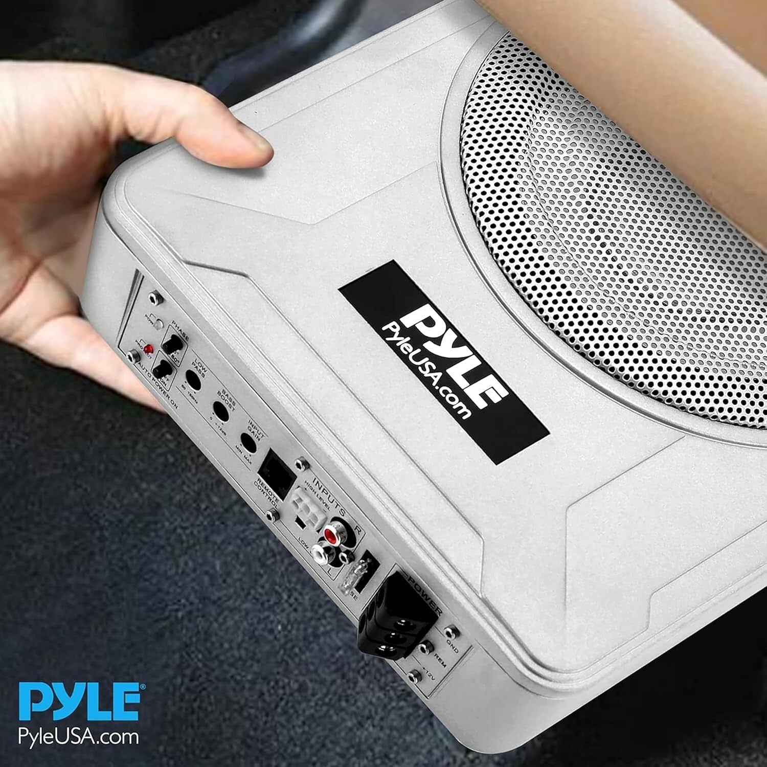8 Inch Low Profile Amplified Subwoofer 600 Watt Compact Enclosed Under Seat