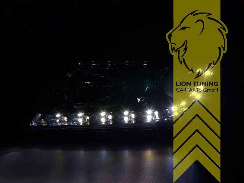 LTG Pair LED DRL Lightbar Headlights Skoda Octavia 2 1Z chrome 04-08 XENON LHD