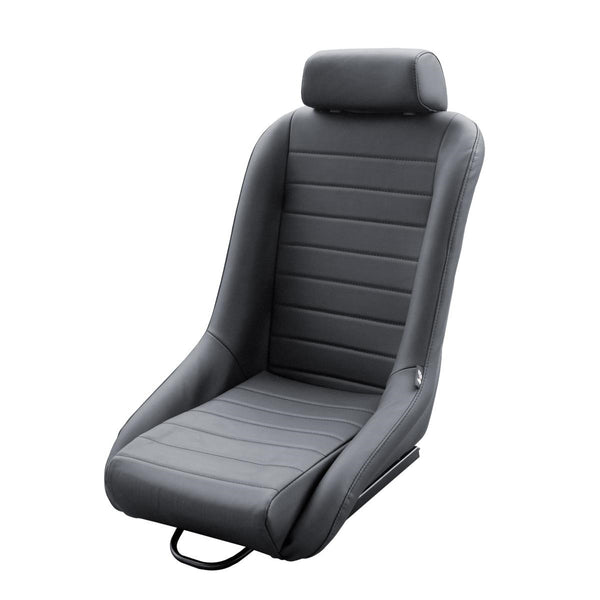 Simoni Universal Pair x2 Classic Retro Vintage Black Car Bucket Seats + slides