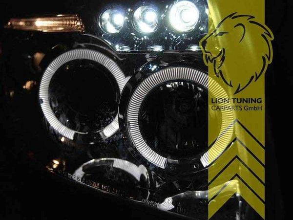 LTG Pair LED Halo DRL Headlights Dodge Caliber PK 06-11 Black EXPORT ONLY