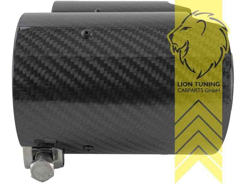 LT 2x Universal Stainless Carbon Exhaust Tailpipe Trim 90mm Silencer Finish Tips