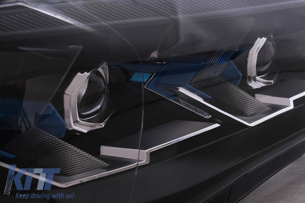 KT LUXE Pair LED HID DRL 4D Headlights BMW X5 F15 13-18 Conversion to G05 LHD