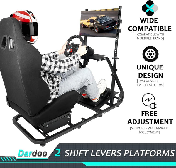 Driving Game Sim Racing Frame Rig - Add Seat Screen Wheel Pedals Xbox PS PC F1