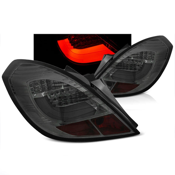 LT Pair LED Lightbar Rear Lights OPEL CORSA D 3D 06-14 Smoke Black LHD