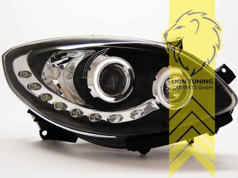 LTG Pair LED DRL Lightbar Headlights Audi A4 B7 8E 04-08 Sedan Avant black LHD