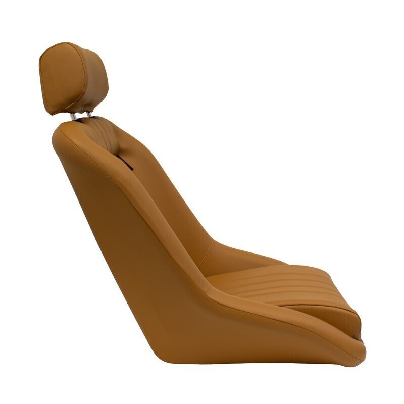 AS x1 Univ Classic Car Retro Kit Sports Fixed Back Bucket Seat Beige inc slides