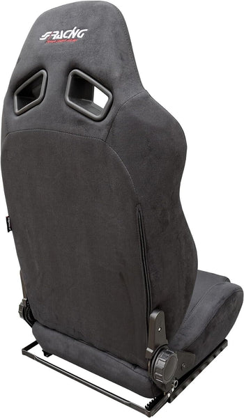 Simoni Racing x2 SRS/12 Charles - Universal Reclining Sports Bucket Seats + Runners Black Alcantara Velour Suede Fabric