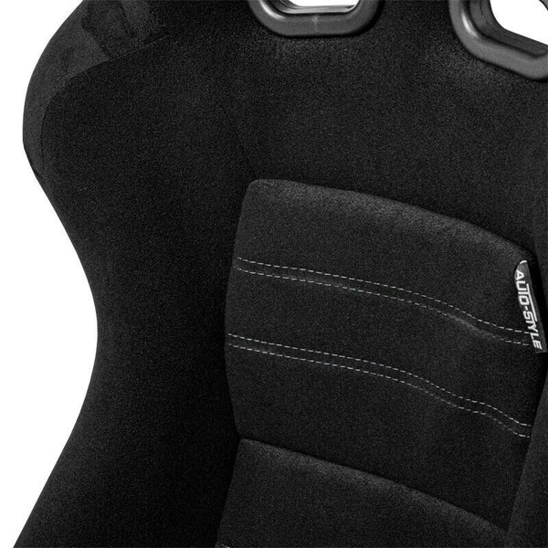 AUTOSTYLE BS5 x2 (Pair) Universal Sports Bucket Seats Black & Grey slide runners