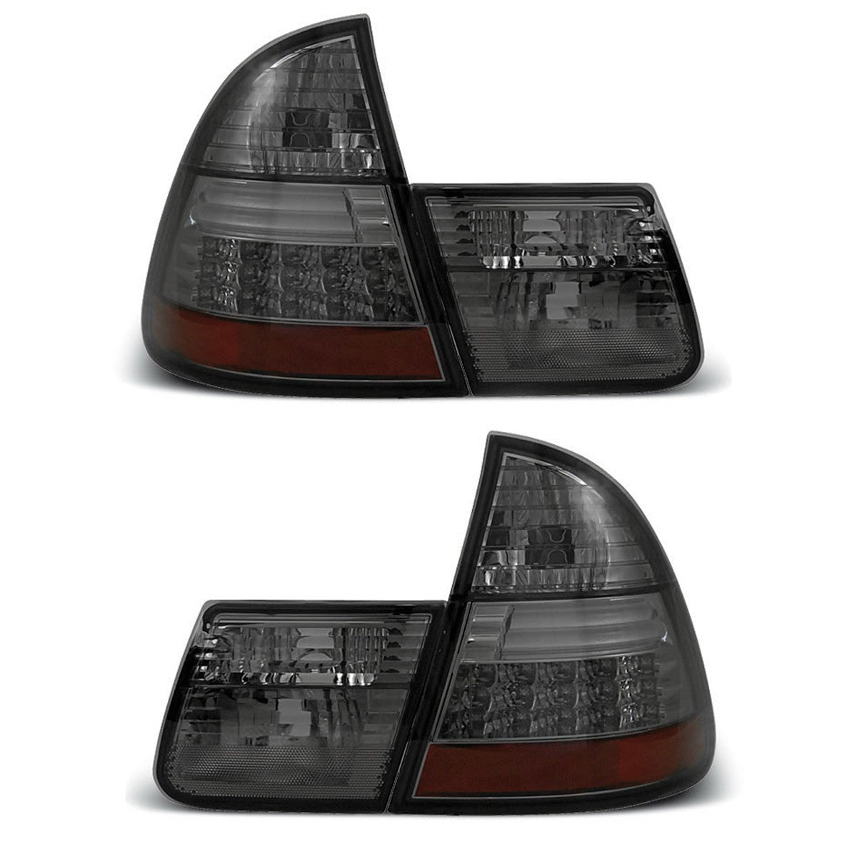AMCP Pair LED Rear Lights Tail Lamps BMW E46 99-05 TOURING Smoke Black LHD