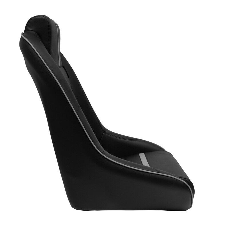 AS x1 Univ Classic RS Black Grey PVC Car Kit Fixed Back Bucket Seat + slides