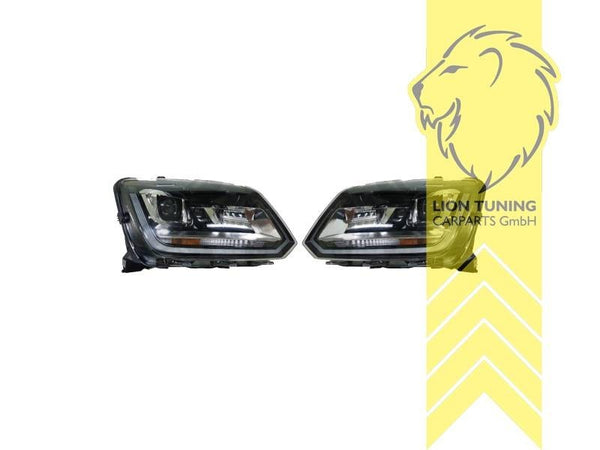 LTG Pair LED DRL Halo U Lightbar Headlights VW Amarok 2H 10-16 LHD