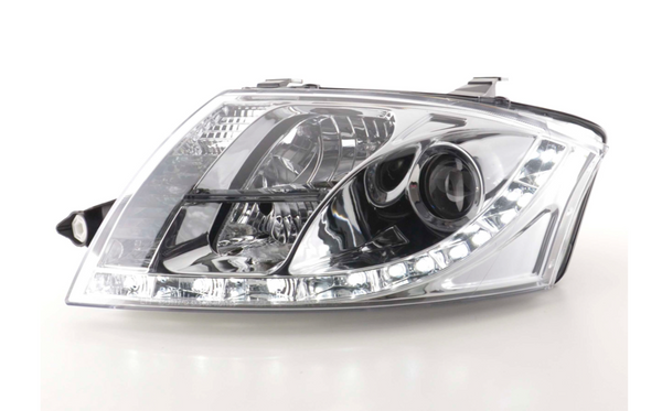 FK Pair LED DRL Lightbar Halo Headlights Audi TT 8N 99-06 chrome 1.8 3.2 LHD