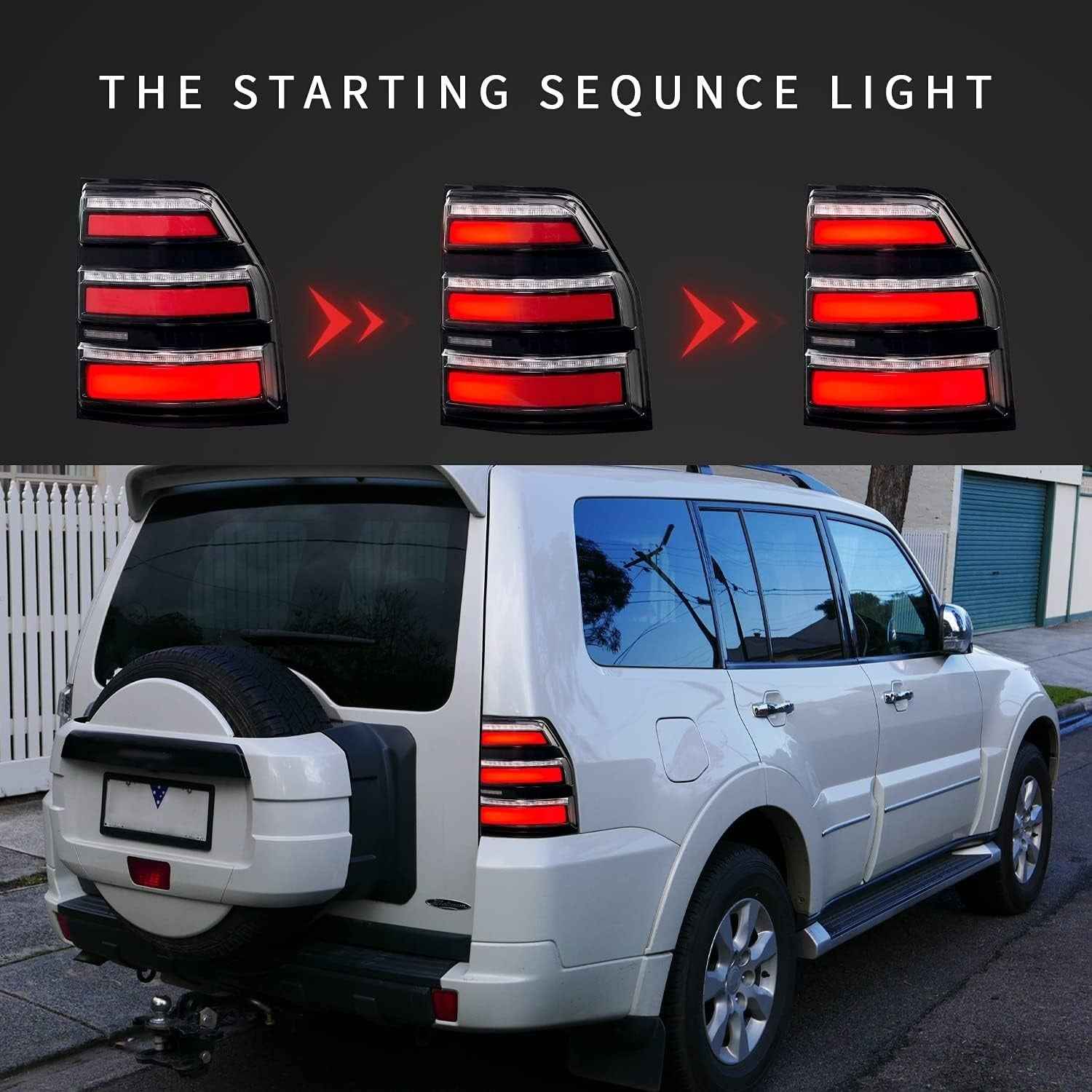 AC Pair Seq LED DRL Rear lights Tail Mitsubishi Pajero Shogun MK4 NS NW 06-21