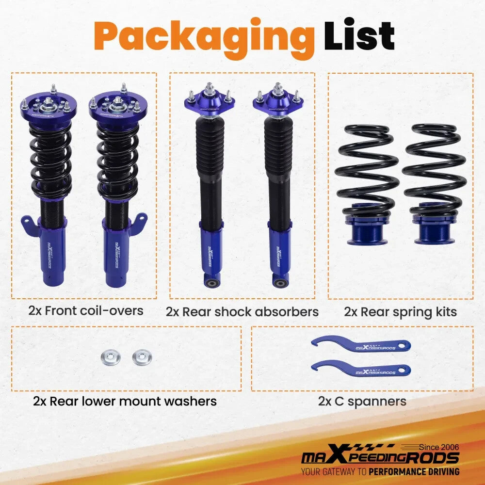 MXPR Adjustable Lowering Coilovers BMW 3 Series E46 Saloon 98-05 Coupe Touring