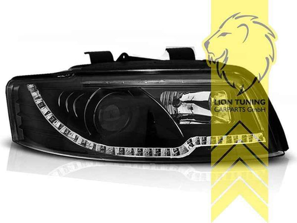LTG Pair LED DRL Lightbar Headlights Audi A4 B6 8E Sedan Avant 00-04 black LHD