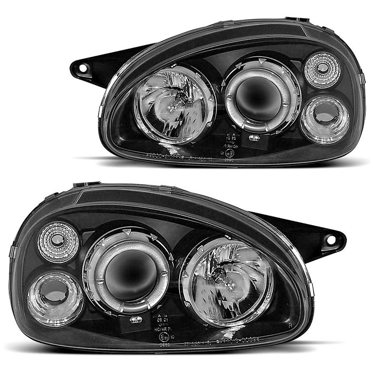 AMCP Pair LED DRL Halo Headlights OPEL Vauxhall CORSA B 93-00 LHD