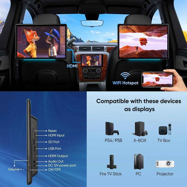 ANDRSEPRO VT-1380A 1x Headrest OLED 4K Screen 13.5" Android Apps Wifi MirrorCast