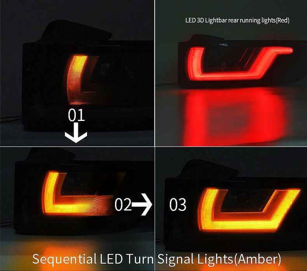 AS Pair DYNAMIC LED DRL Lightbar Rear Lights Range Rover Evoque Sport L320 12-18