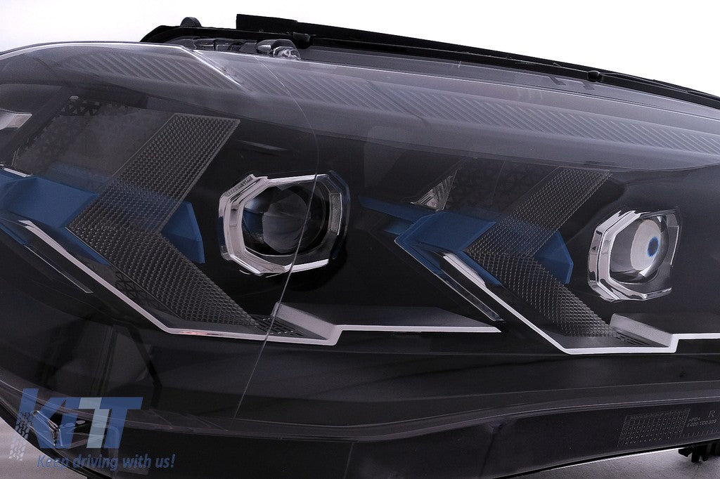 KT LUXE Pair LED HID DRL 4D Headlights BMW X5 F15 13-18 Conversion to G05 LHD