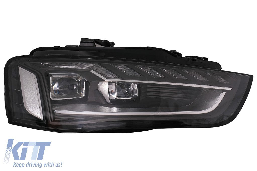 KT LUXE Pair Full LED DRL Seq Dyna Headlights Audi A4 B8.5 Facelift 12-15 LHD