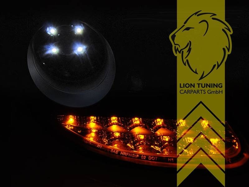 LTG Pair LED DRL Headlights Porsche 911 996 Boxster 986 Spyder 96-06 Black LHD