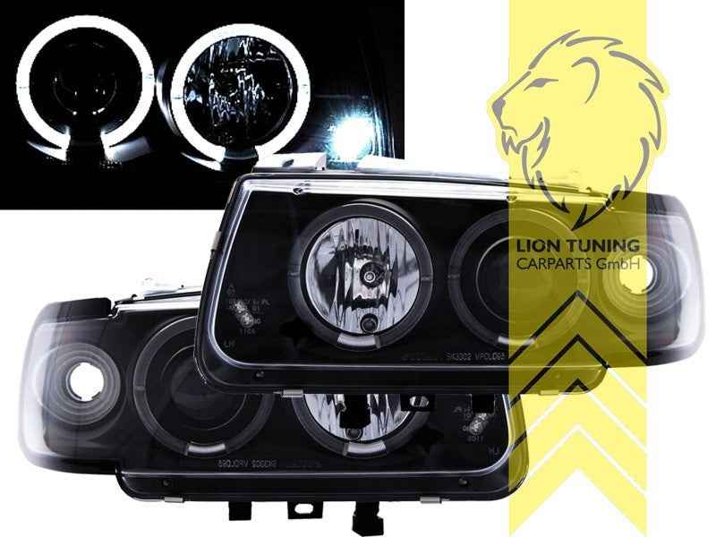 LTG Pair LED DRL Halo Ring Headlights VW Polo 6N 6N1 94-99 LHD