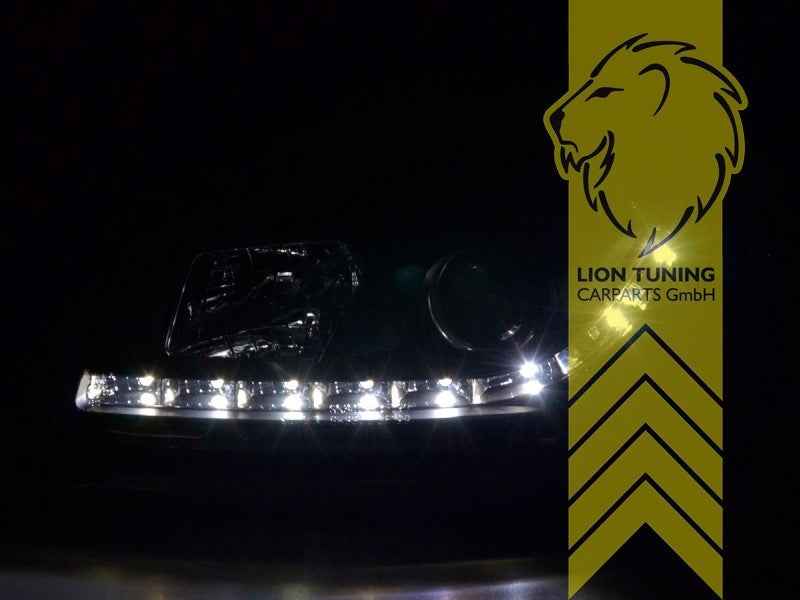 LTG Pair LED DRL Halo Ring Headlights Seat Leon 1M Toledo 1M 98-06 black LHD