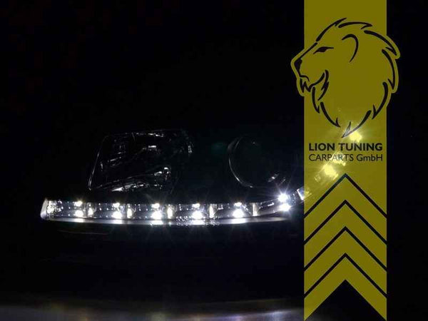 LTG Pair LED DRL Halo Ring Headlights Seat Leon 1M Toledo 1M 98-06 black LHD