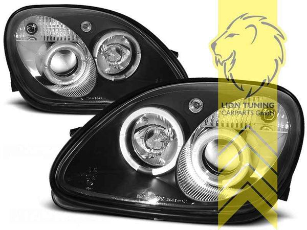 LTG Pair LED DRL Lightbar Headlights Mercedes SLK R170 96-04 Black LHD