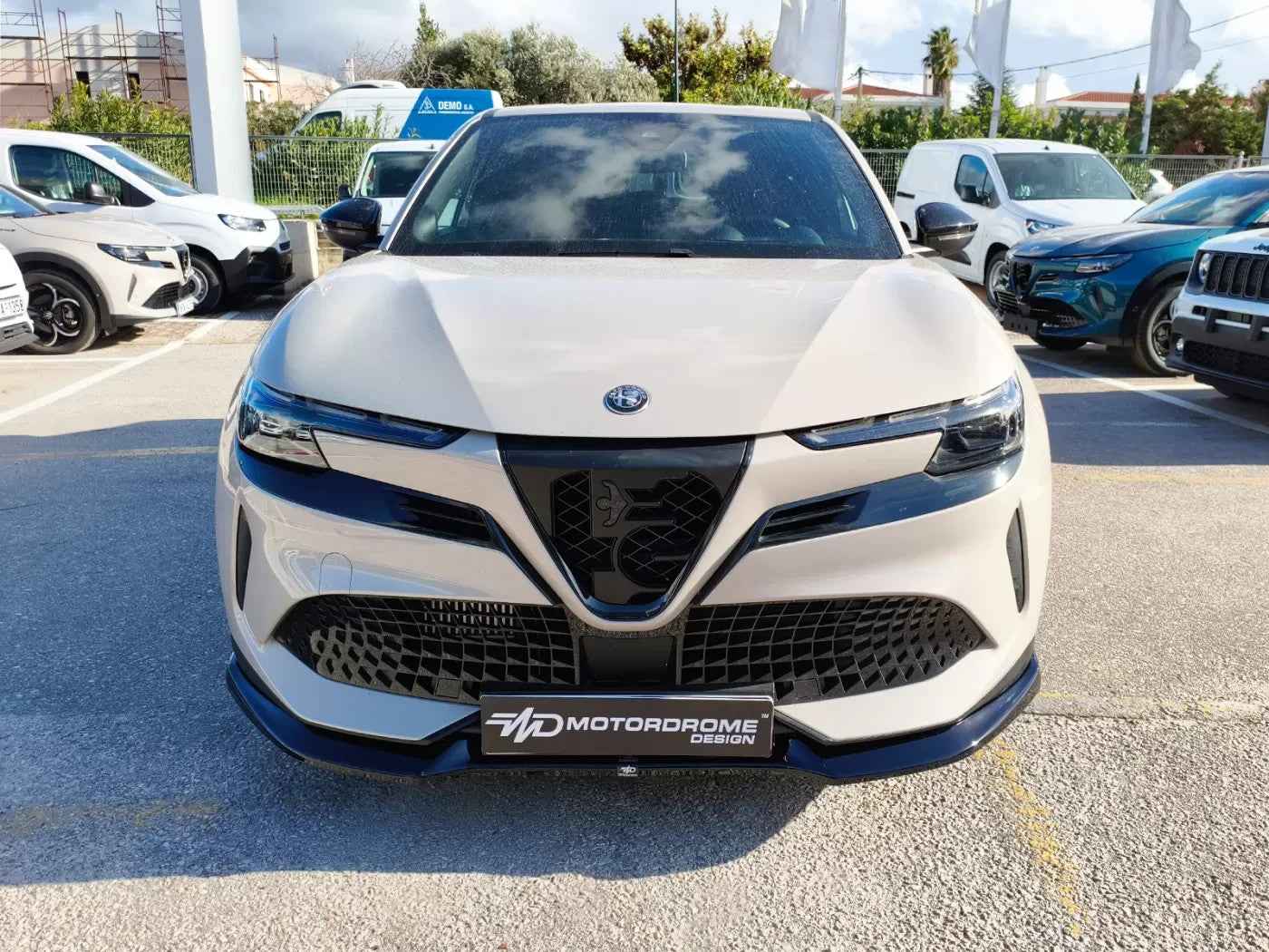 Motordrome Front Bumper Splitter Spoiler Alfa Romeo Junior 24+ Glossy Black