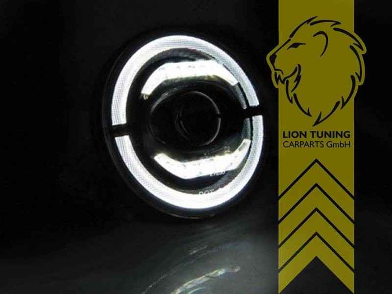 LTG Pair LED DRL Halo Ring Lightbar Headlights Jeep Wrangler TJ LJ JK 96-18 LHD