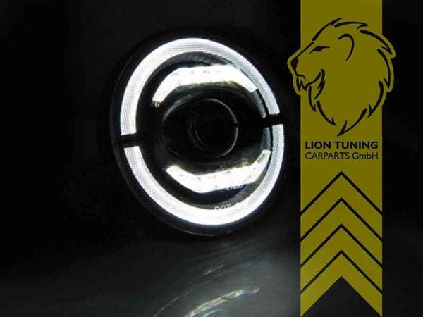 LTG Pair LED DRL Halo Ring Lightbar Headlights Jeep Wrangler TJ LJ JK 96-18 LHD