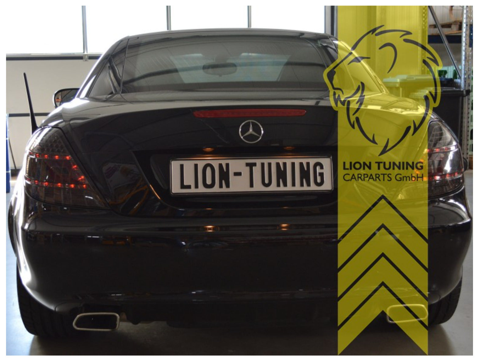 LT Pair LED Lightbar DRL Rear Lights Tail Lamps Mercedes Benz SLK R171 black LHD