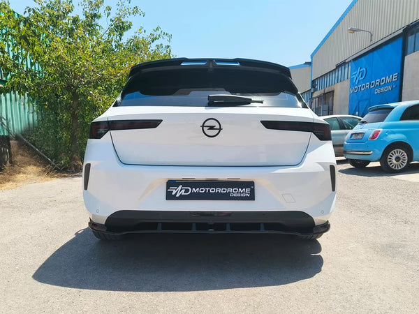 Motordrome Rear Bumper Splitter Diffsor Opel Astra L 21+ Hatchback Black Gloss