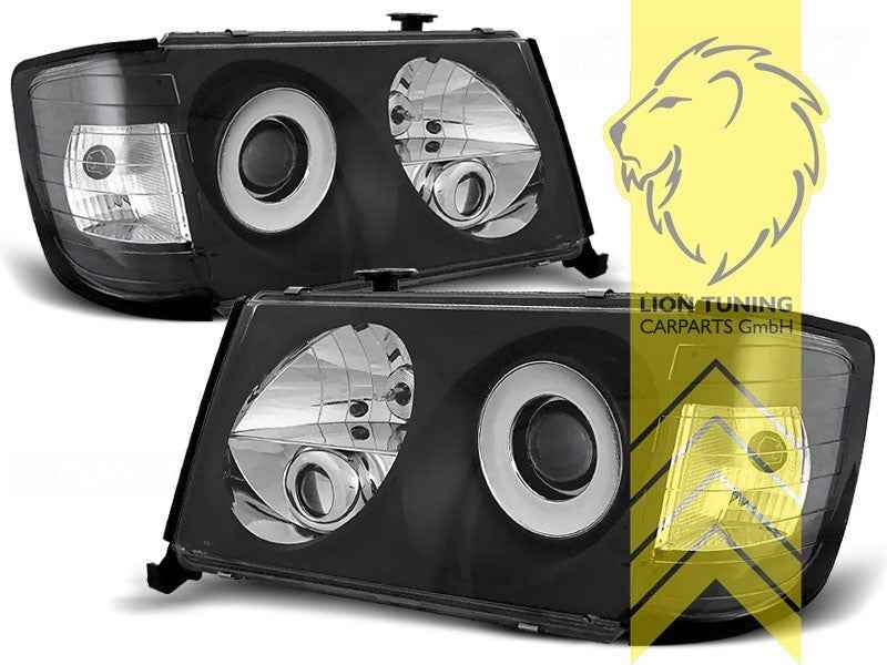 LTG Aftermarket LED DRL Headlights W124 S124 C124 A124 E-Class 84-93 black LHD