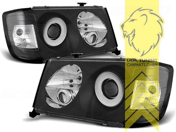 LTG Aftermarket LED DRL Headlights W124 S124 C124 A124 E-Class 84-93 black LHD