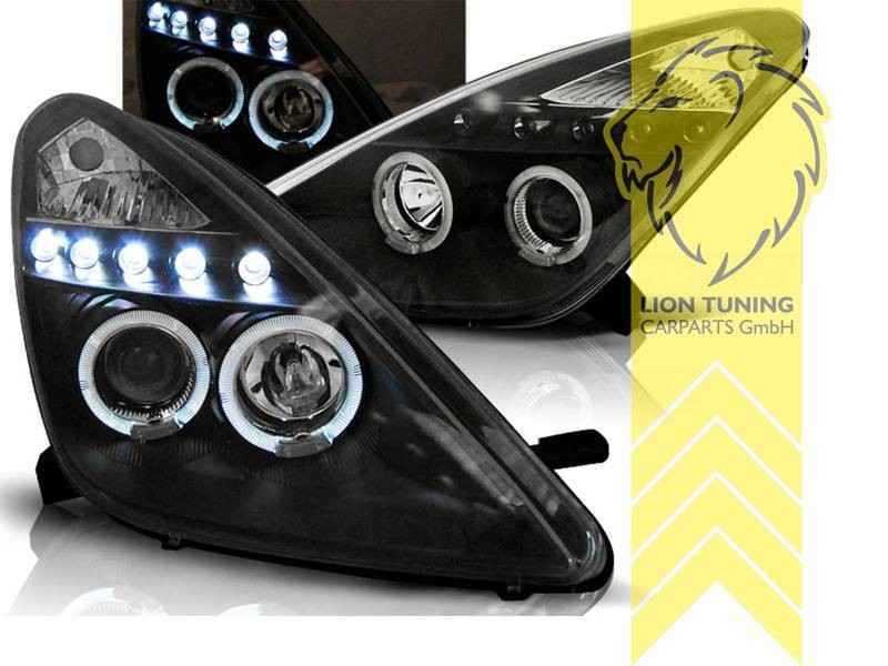LTG LED Halo DRL Headlights Toyota Celica T230 T23 99-05 Black EXPORT ONLY