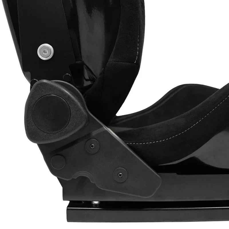 ATS x1 Universal Recline Bucket Seat ‎Black Suede + Grey Mesh Fabric + runners