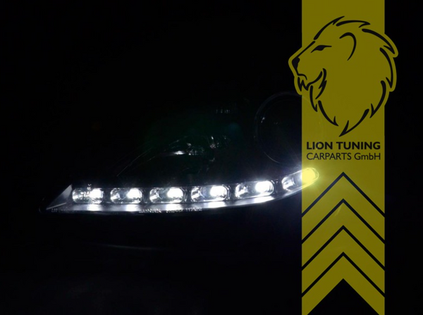 LT Pair LED DRL Halo Ring Eye XENON Headlights Mercedes Benz SLK R171 black LHD