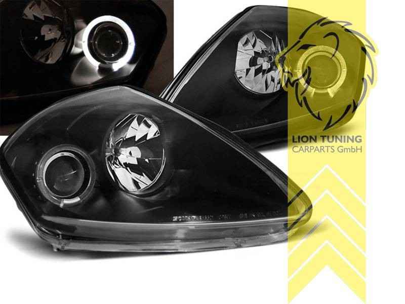 LTG LED Halo DRL Headlights Mitsubishi Eclipse 3 D5A)D50 99-05 Black EXPORT ONLY