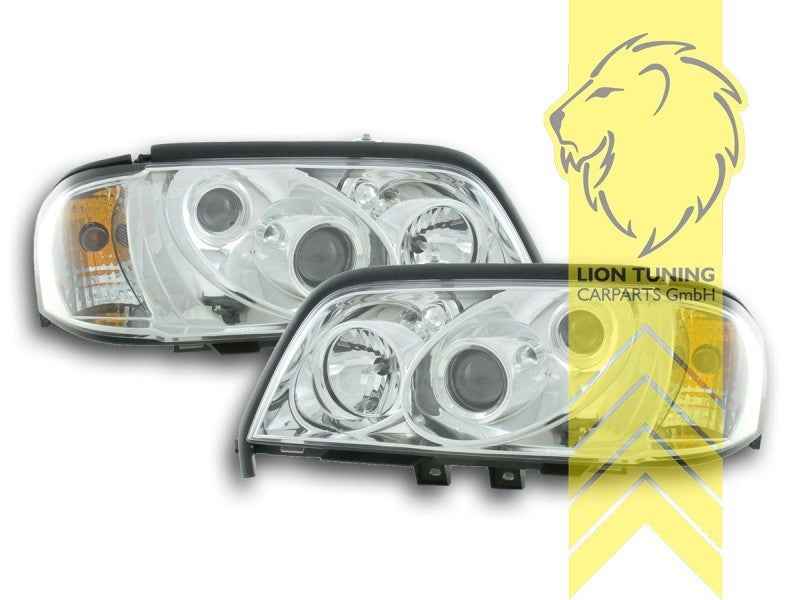 LTG Pair LED DRL Headlights Mercedes W202 sedan S202 estate C-Class chrome LHD