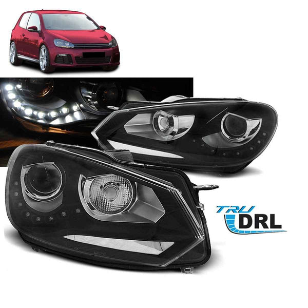 AMCP Pair LED Halo Ring Headlights VW Golf 6 08-12 LHD