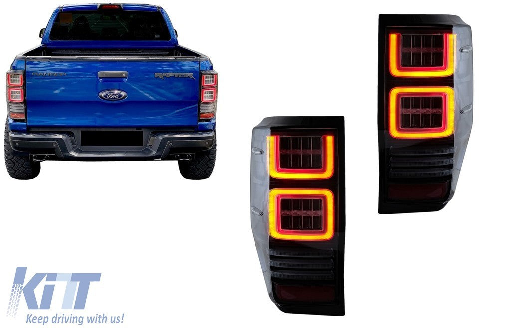 KT Pair LED Sequential Rear Lights Tail Lamps Ford Ranger 12-18 Dynamic LHD