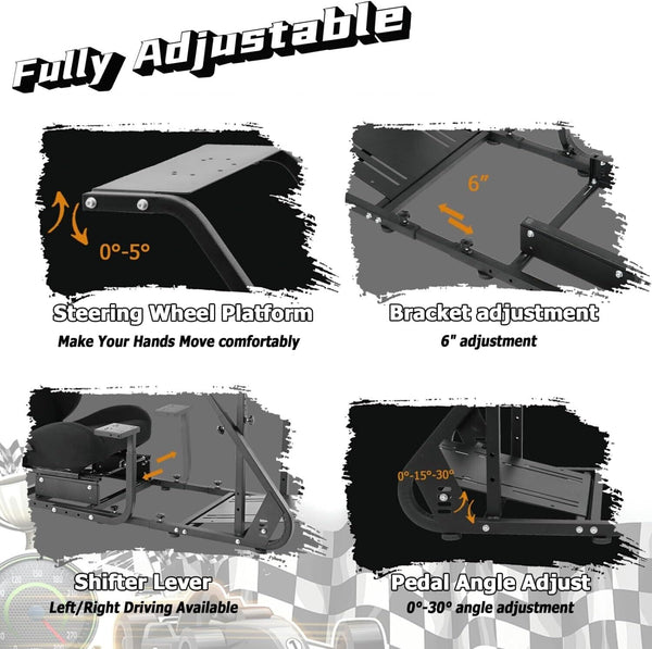 HIGH-END Driving Game Simulator Racing Frame & Seat with Monitor Stand - For Steering Wheel Pedals Xbox PS Playstation PC Console F1