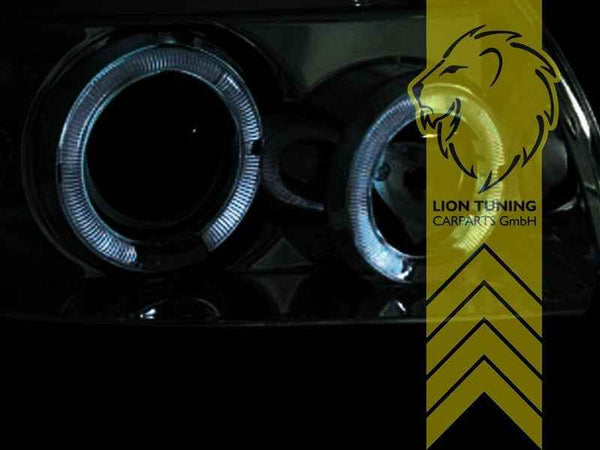 LTG Pair LED DRL Halo Ring Headlights Renault Clio B BB CB LB SB 98+ black LHD